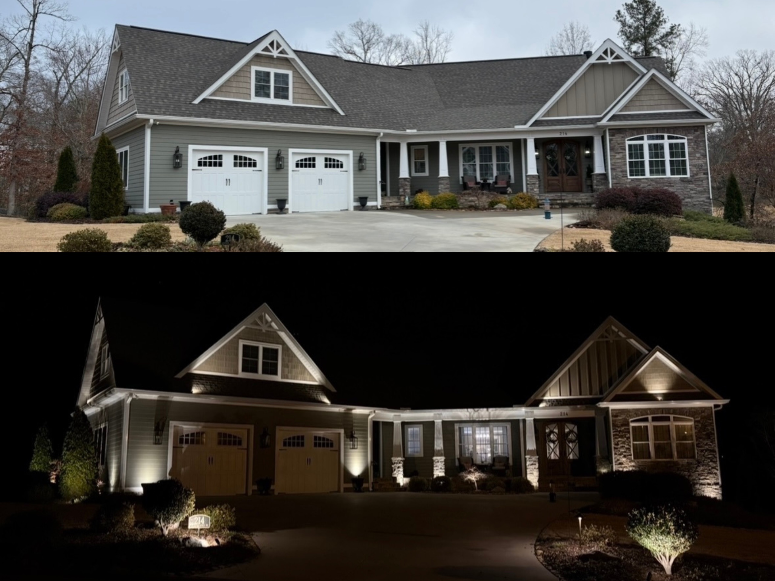 Before and after lighting